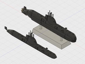 1/1250 Type 214 submarine (full hull and water lin in Tan Fine Detail Plastic