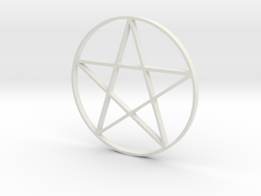 Large Pentagram (Pentacle) in White Natural Versatile Plastic