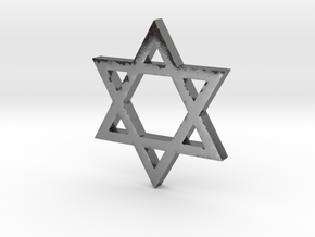 Jewish Star (Hexagram) in Polished Silver