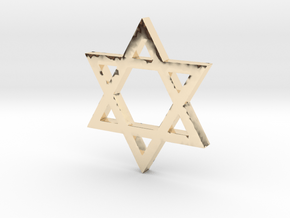 Jewish Star (Hexagram) in 14k Gold Plated Brass