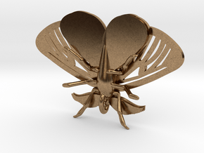 Satin Moth Pendant in Natural Brass