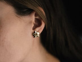 Petite Orchid Earrings in Polished Brass