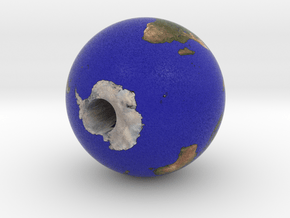 Earth with display hole in Full Color Sandstone
