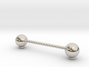 Knife rest & Cutlery rest.  Row of spheres in Rhodium Plated Brass