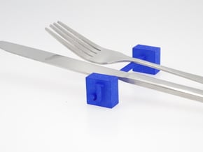 Monogram / Letter J . Knife rest & Cutlery rest in Blue Processed Versatile Plastic