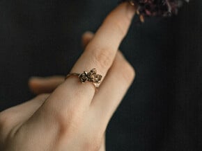 Succulent Stacking Ring No. 2 in Natural Silver: 8 / 56.75