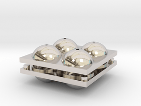 Sphere Mold Tray in Rhodium Plated Brass