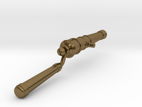 1:24 scale 3/4 lb swivel gun with handle in metal in Polished Bronze