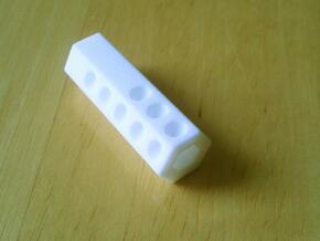 Long Dice in White Natural Versatile Plastic