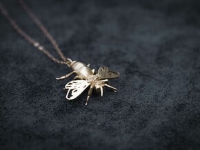 Bee Pendant in Natural Brass