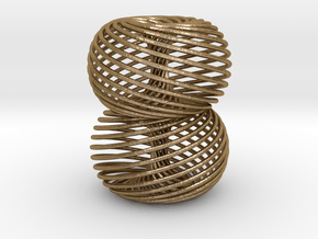 Double Spiral Torus 25/12 in Polished Gold Steel