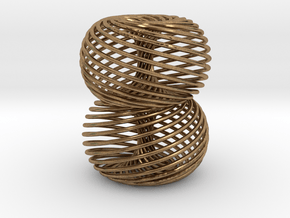 Double Spiral Torus 25/12 in Natural Brass