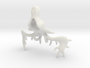 Mistletoe Reindeer Pendant/ Ornament in White Natural Versatile Plastic: Medium