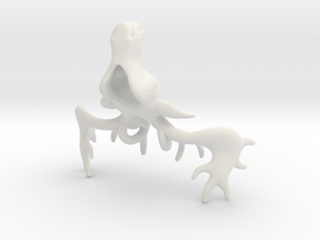 Mistletoe Reindeer Pendant/ Ornament in White Natural Versatile Plastic: Large