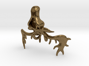 Mistletoe Reindeer Pendant/ Ornament in Natural Bronze: Large