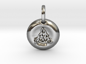 Stylized Triquetra Charm in Polished Silver
