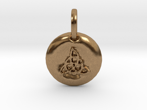 Stylized Triquetra Charm in Natural Brass