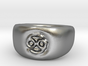 Cancer Ring sz8 in Natural Silver