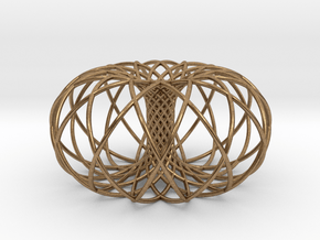 Torus of 2 sets of 12 circles in Natural Brass