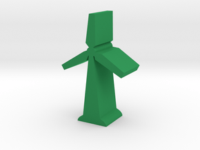 Game Piece, Wind Turbine, with base in Green Processed Versatile Plastic