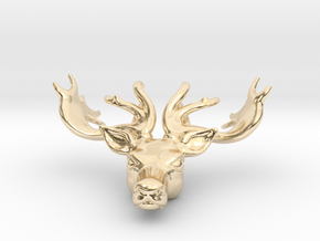 Reindeer Pendant in 14k Gold Plated Brass: Medium