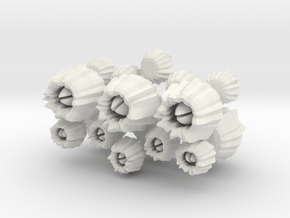 Barnacles, set of 16 in White Natural Versatile Plastic