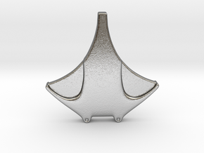 simple manta ray  in Natural Silver