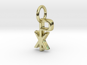 Chi Rho Pendant in 18k Gold Plated Brass