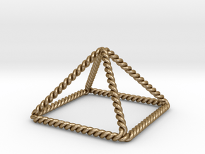 Twisted Giza Pyramid 2.2" in Polished Gold Steel