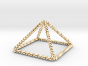 Twisted Giza Pyramid 2.2" in 14K Yellow Gold