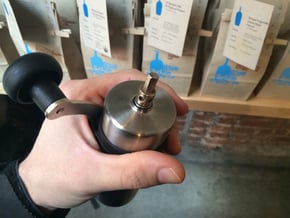 Hario/Porlex coffee grinder driver in Polished Bronzed Silver Steel