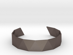 Triangle Facet Bracelet Sizes XS-XL in Polished Bronzed Silver Steel: Extra Small