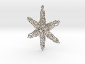 Snowflake B in Rhodium Plated Brass