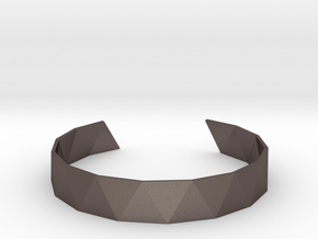 Triangle Facet Bracelet Sizes XS-XL in Polished Bronzed Silver Steel: Medium