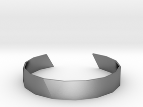 Triangle Facet Bracelet Sizes XS-XL in Polished Silver: Medium