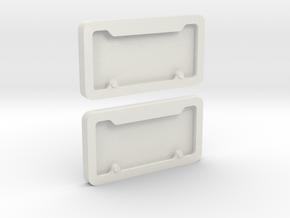 1/10 Scale License Plate Frames in White Natural Versatile Plastic