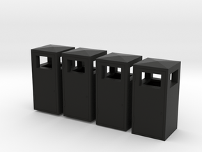1:35th Trash bins in Black Natural Versatile Plastic