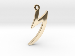 Letter NUN - Paleo Hebrew - with Chain Loop in 14K Yellow Gold