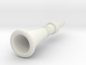 French Horn Deep Cup Mouthpiece in White Natural Versatile Plastic