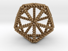 Twisted Icosahedron RH 2" in Natural Brass