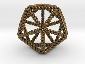 Twisted Icosahedron RH 2" in Natural Bronze