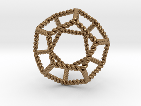 Twisted Dodecahedron RH 2"  in Natural Brass