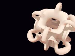 Handled hollow cube in White Processed Versatile Plastic