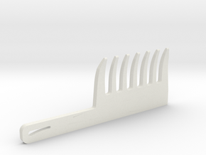 Large Gap Comb with Handle in White Natural Versatile Plastic