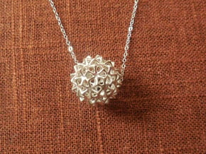 Snow Ball - Bead Pendant in Polished Silver