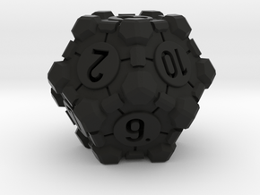Companion Cube D12 - Portal Dice in Black Natural Versatile Plastic: Large