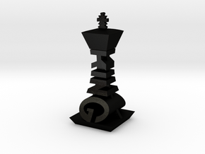 Modern Chess Set - KING in Matte Black Steel