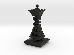 Modern Chess Set - QUEEN in Black Natural Versatile Plastic