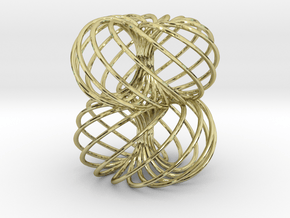 Double Spiral Torus 13/8 in 18k Gold Plated Brass