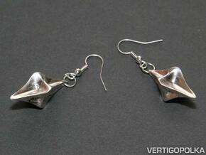 Pinched Silver Earrings in Natural Silver
